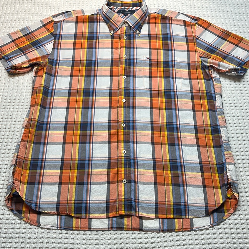 Tommy Hilfiger Men’s Short Sleeve Button Down Shirt Size Extra Large Pre-Owned